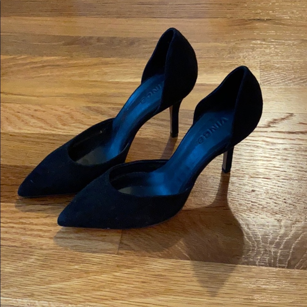 Vince 7.5 Black Suede Heels